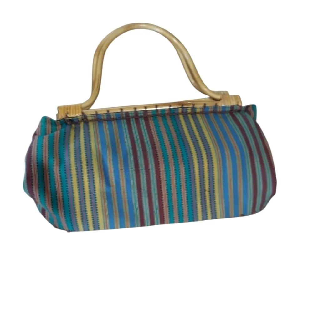 Striped Floral Embroidered Colorful Arm Bag Satchel Boho Fairy